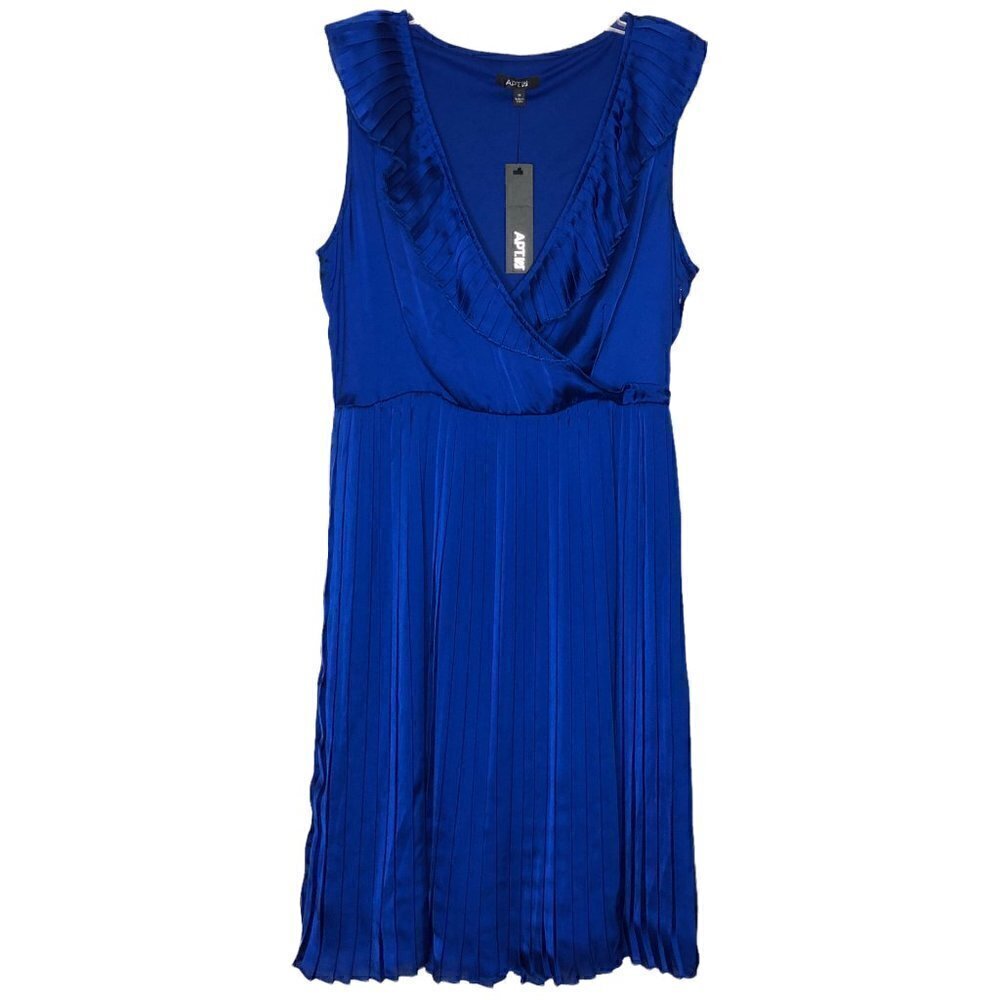 NWT APT. 9 Crystal Wrap Dress Surf Blue Sleeveless Midi Balletcore - Size Medium